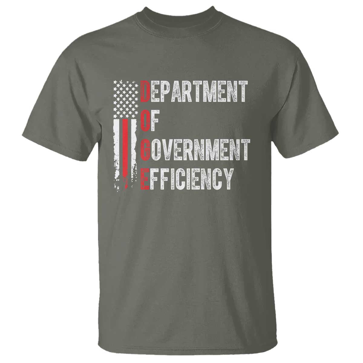 DOGE Department Of Government Efficiency T Shirt D.O.G.E. Partiotic US Flag