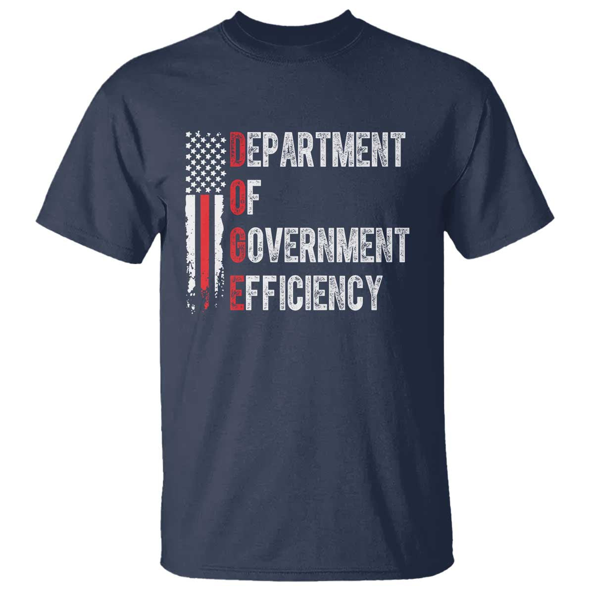 DOGE Department Of Government Efficiency T Shirt D.O.G.E. Partiotic US Flag