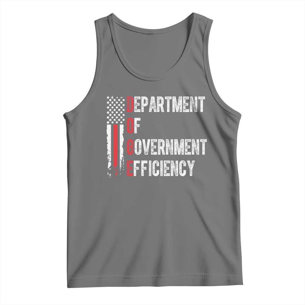 DOGE Department Of Government Efficiency Tank Top D.O.G.E. Partiotic US Flag