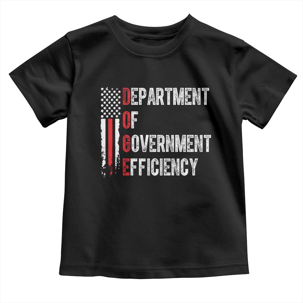 DOGE Department Of Government Efficiency Toddler T Shirt D.O.G.E. Partiotic US Flag