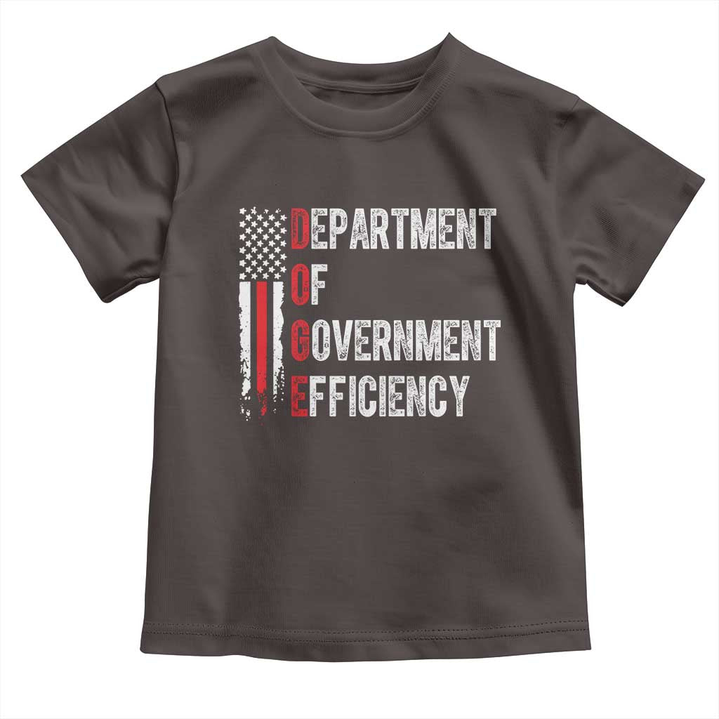 DOGE Department Of Government Efficiency Toddler T Shirt D.O.G.E. Partiotic US Flag