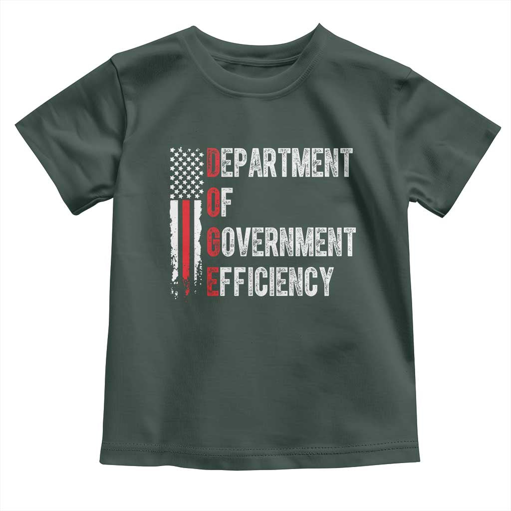 DOGE Department Of Government Efficiency Toddler T Shirt D.O.G.E. Partiotic US Flag