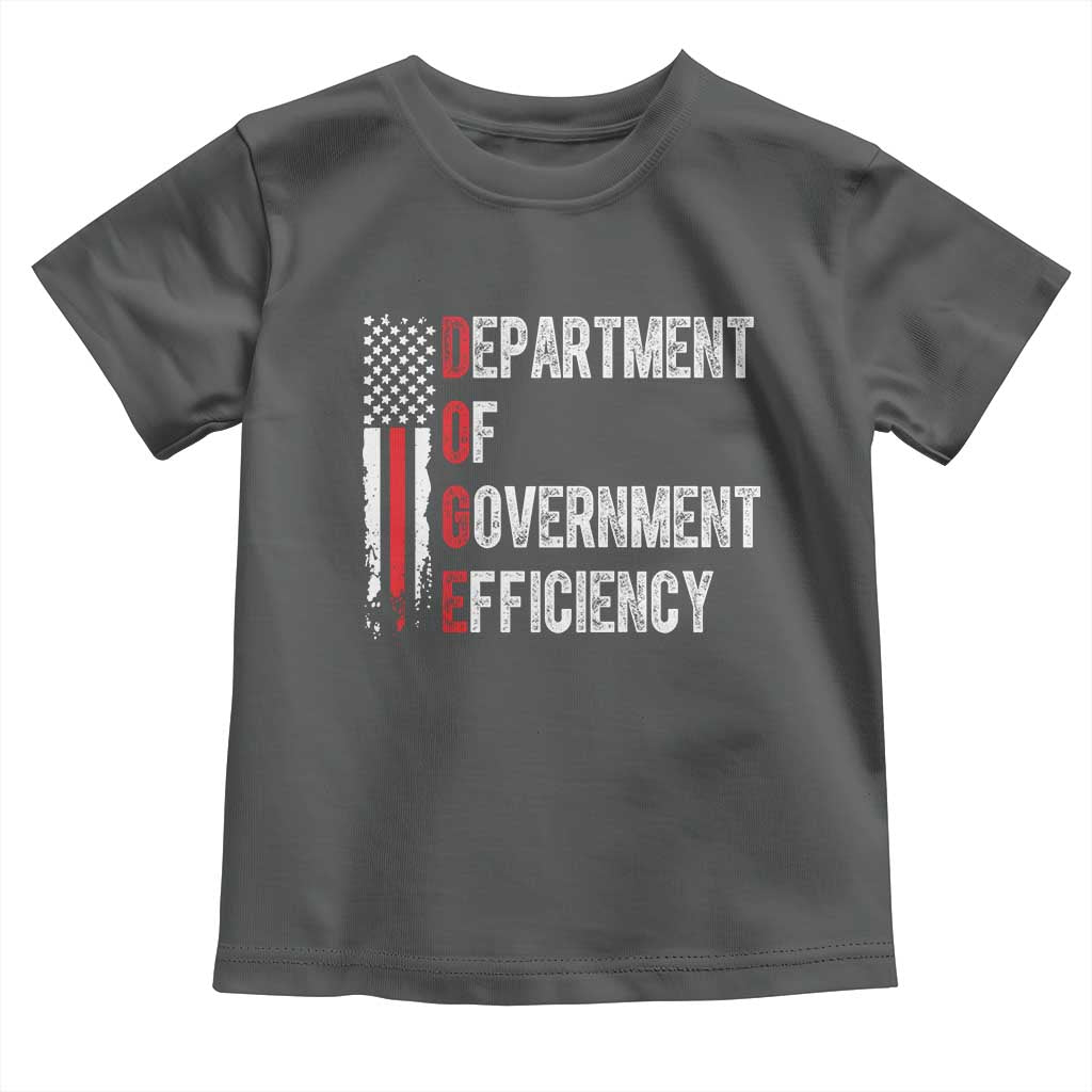 DOGE Department Of Government Efficiency Toddler T Shirt D.O.G.E. Partiotic US Flag