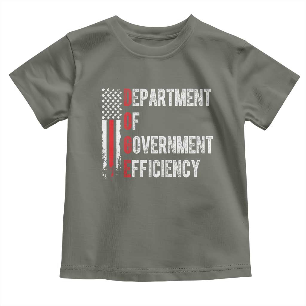 DOGE Department Of Government Efficiency Toddler T Shirt D.O.G.E. Partiotic US Flag