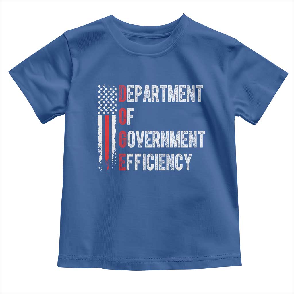 DOGE Department Of Government Efficiency Toddler T Shirt D.O.G.E. Partiotic US Flag