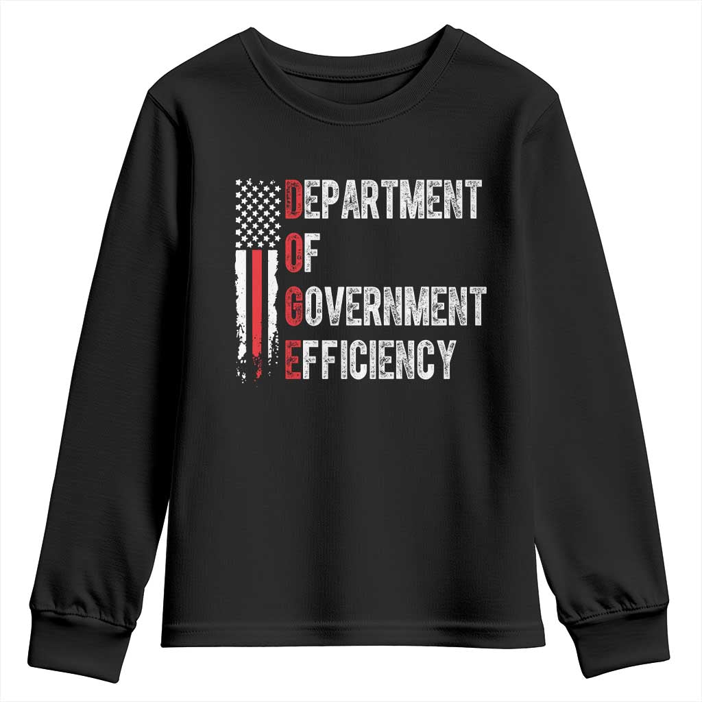 DOGE Department Of Government Efficiency Youth Sweatshirt D.O.G.E. Partiotic US Flag