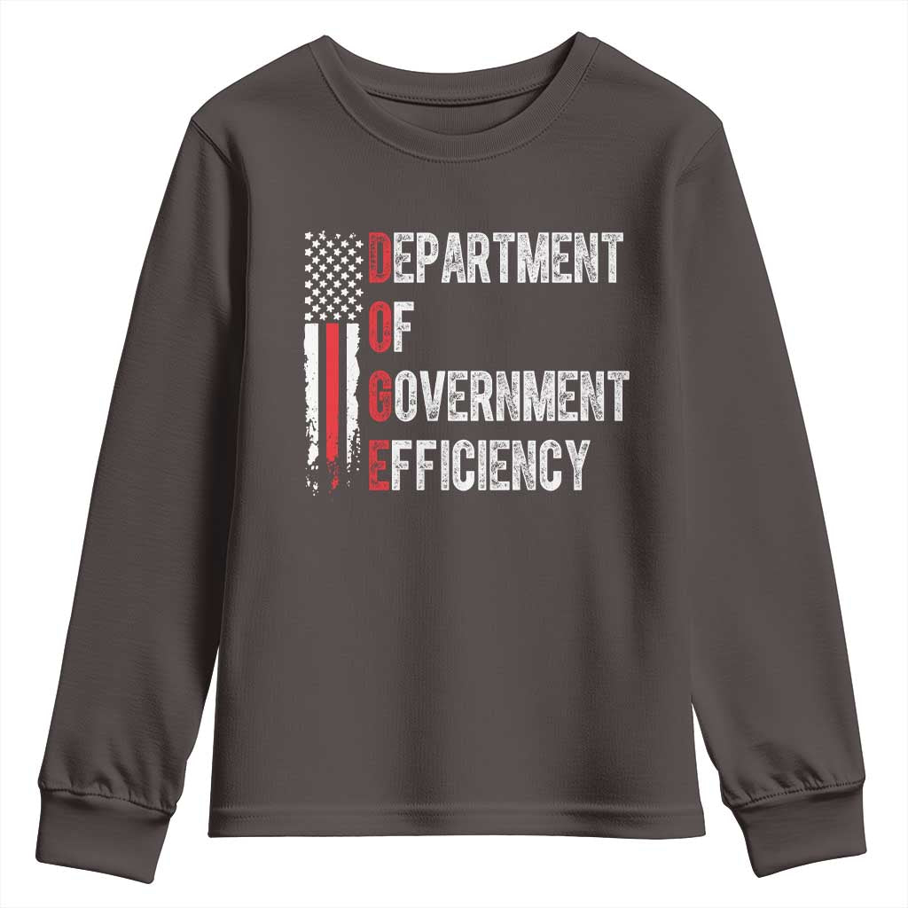DOGE Department Of Government Efficiency Youth Sweatshirt D.O.G.E. Partiotic US Flag