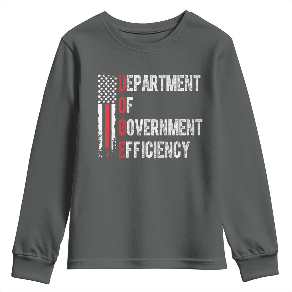 DOGE Department Of Government Efficiency Youth Sweatshirt D.O.G.E. Partiotic US Flag