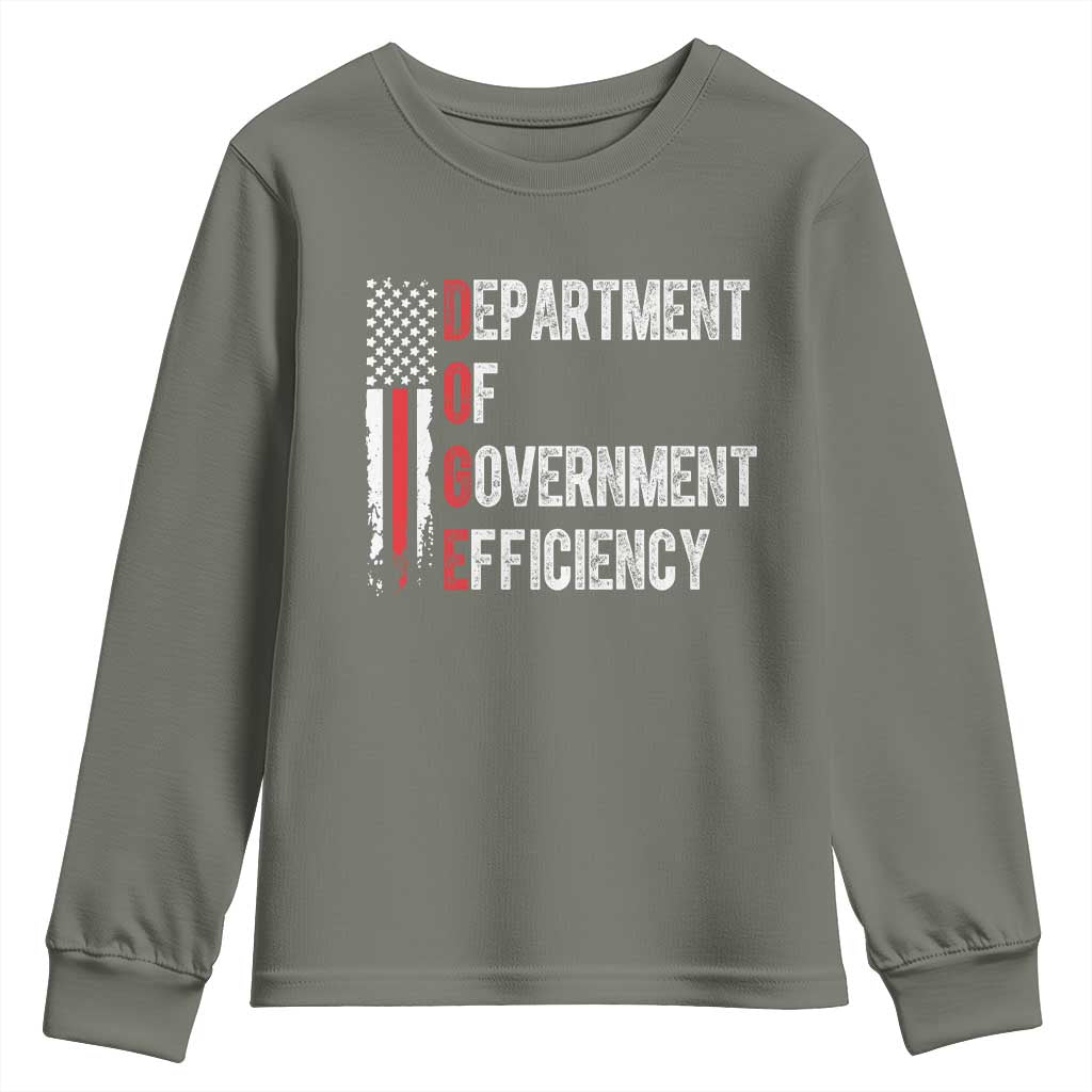 DOGE Department Of Government Efficiency Youth Sweatshirt D.O.G.E. Partiotic US Flag