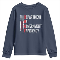 DOGE Department Of Government Efficiency Youth Sweatshirt D.O.G.E. Partiotic US Flag