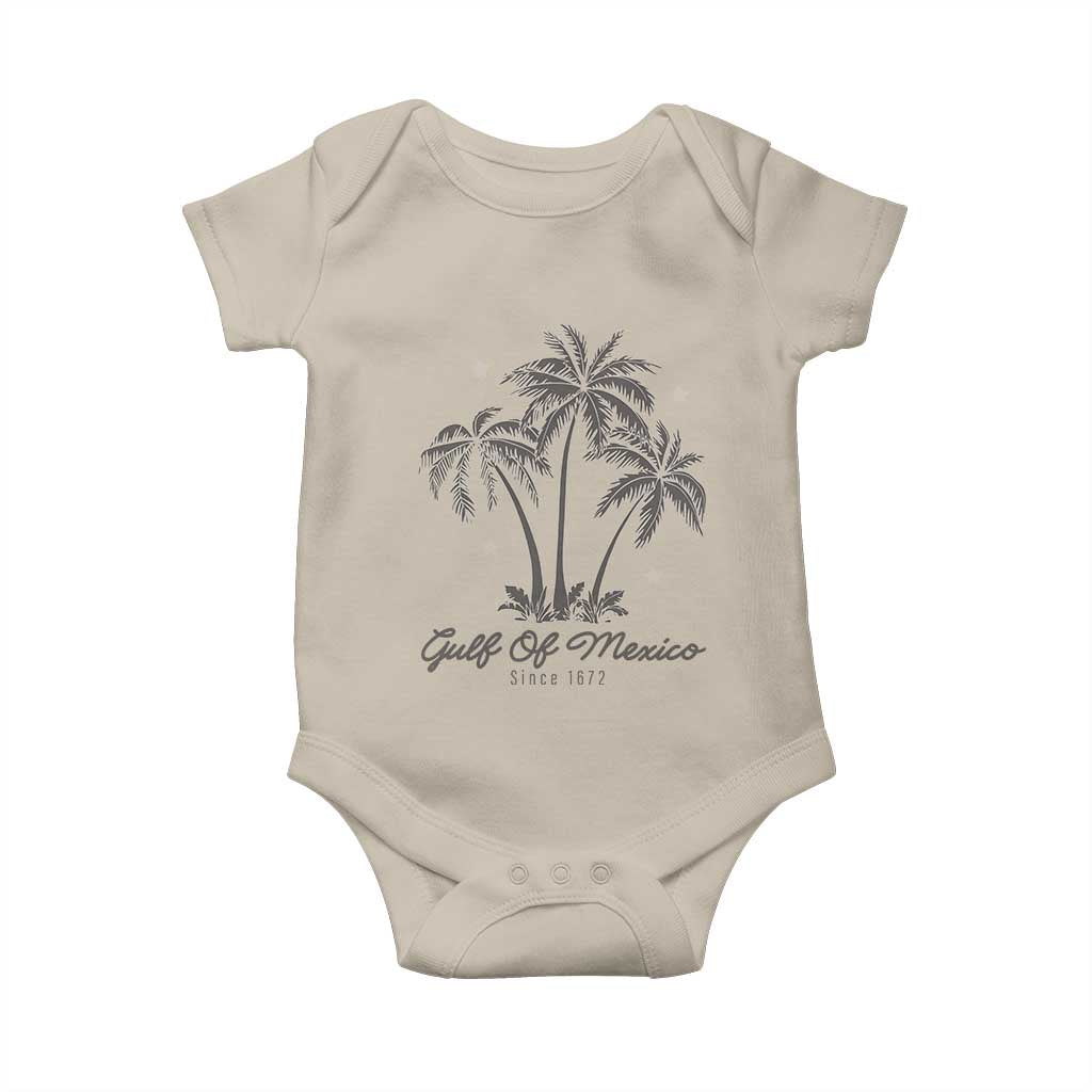 Gulf of Mexico Baby Onesie 1672 Retro Beach Vibe Palm Trees