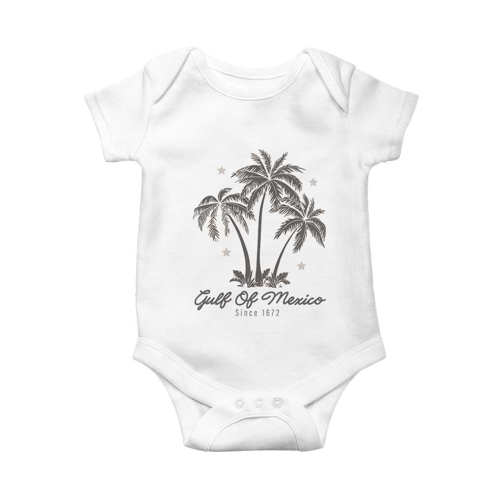 Gulf of Mexico Baby Onesie 1672 Retro Beach Vibe Palm Trees
