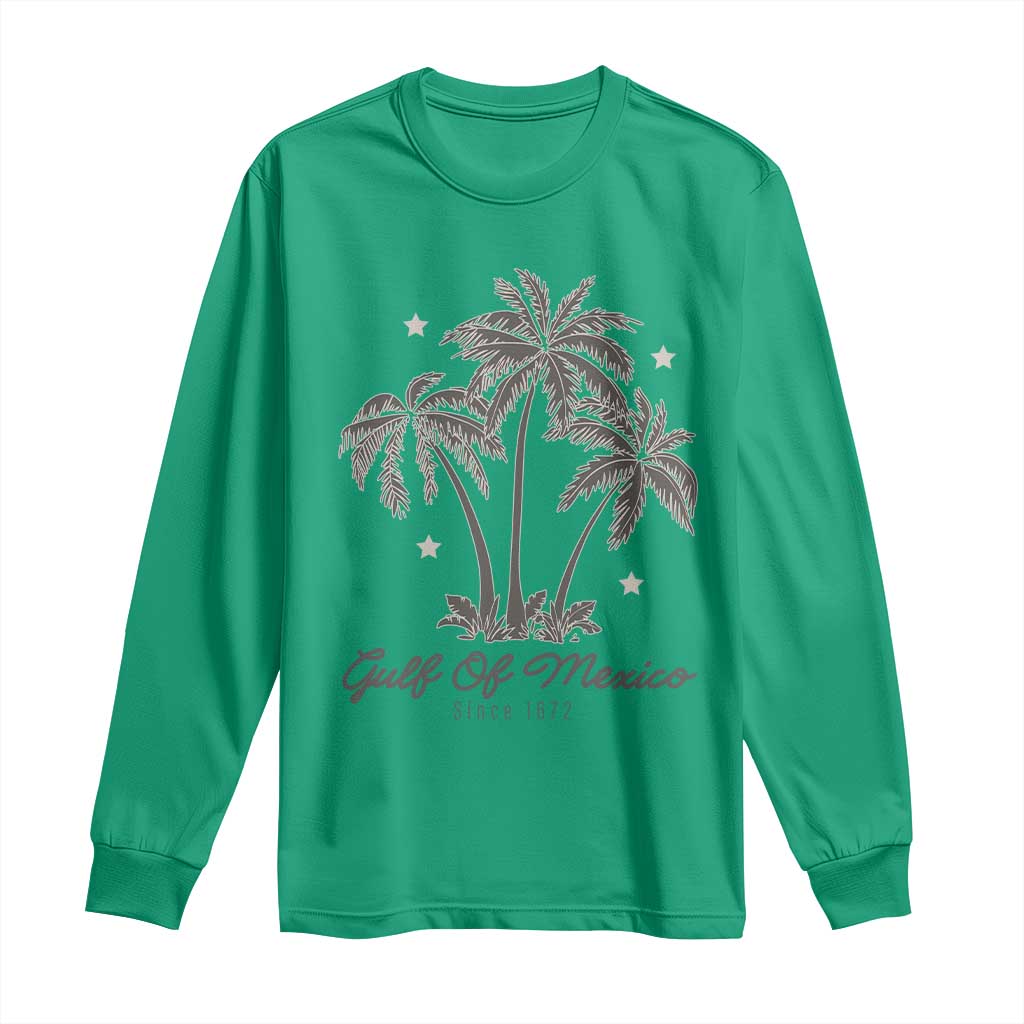 Gulf of Mexico Long Sleeve Shirt 1672 Retro Beach Vibe Palm Trees