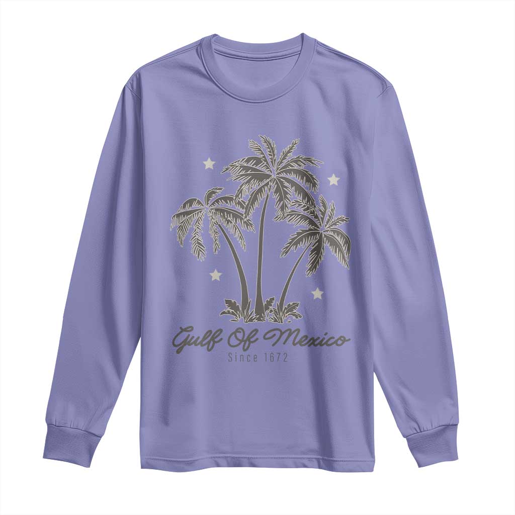 Gulf of Mexico Long Sleeve Shirt 1672 Retro Beach Vibe Palm Trees