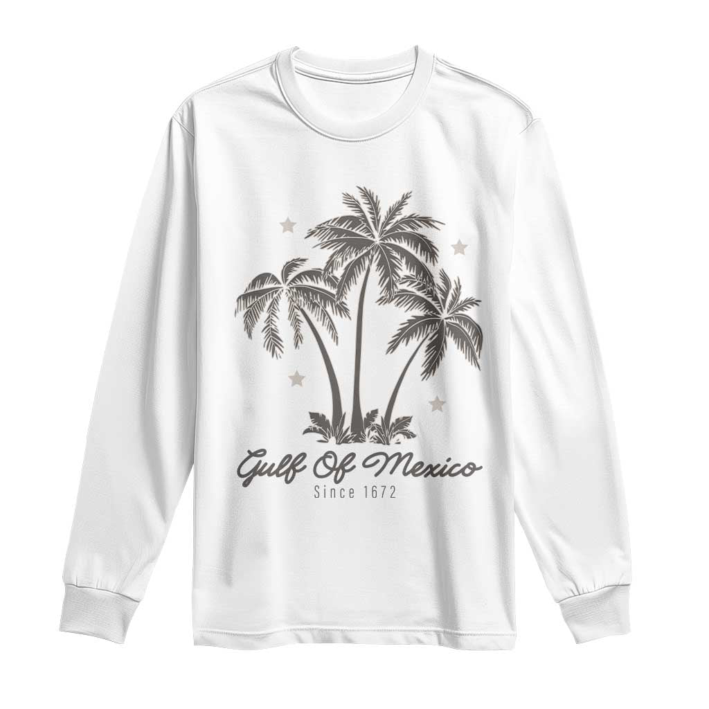 Gulf of Mexico Long Sleeve Shirt 1672 Retro Beach Vibe Palm Trees