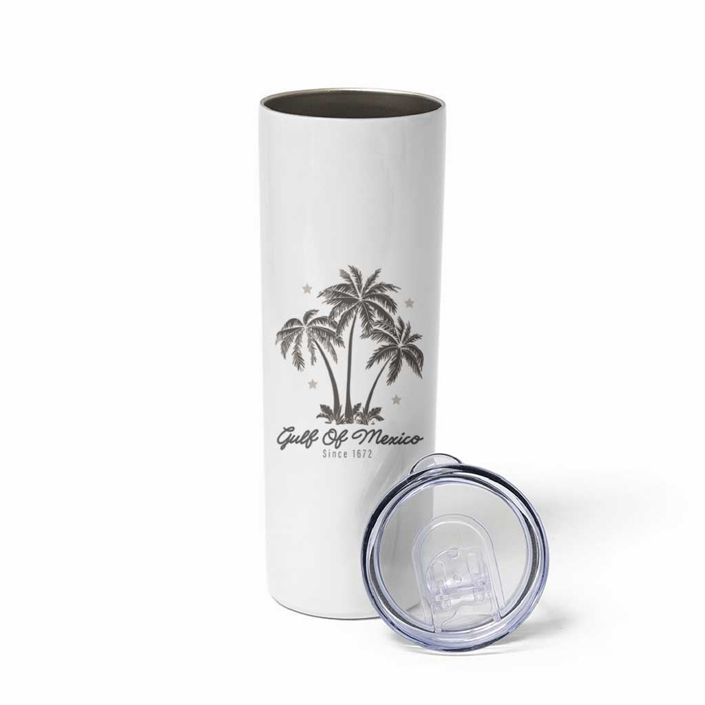 Gulf of Mexico Skinny Tumbler 1672 Retro Beach Vibe Palm Trees