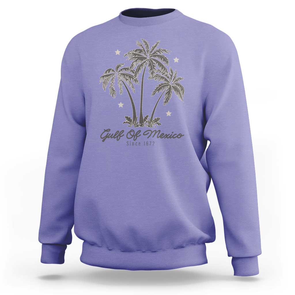 Gulf of Mexico Sweatshirt 1672 Retro Beach Vibe Palm Trees