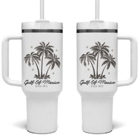 Gulf of Mexico Tumbler With Handle 1672 Retro Beach Vibe Palm Trees