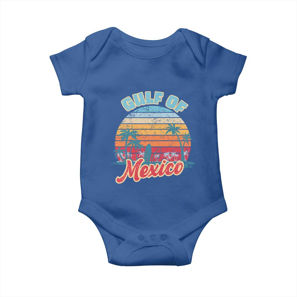 Gulf of Mexico Baby Onesie Retro Vintage Beach - Wonder Print Shop