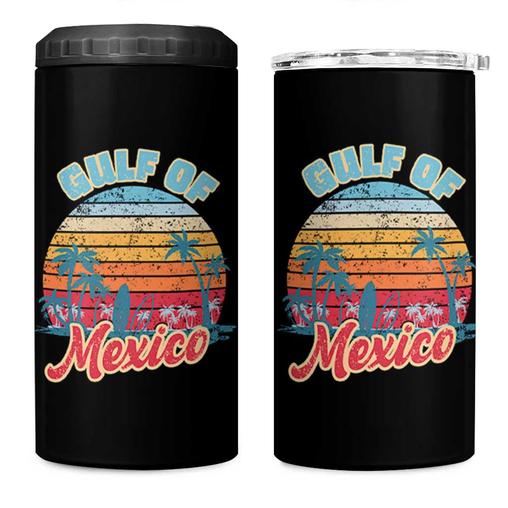 Gulf of Mexico 4 in 1 Can Cooler Tumbler Retro Vintage Beach - Wonder Print Shop