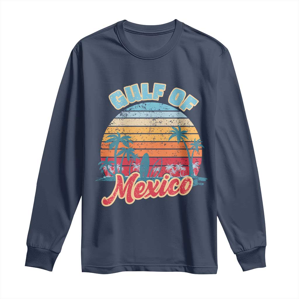 Gulf of Mexico Long Sleeve Shirt Retro Vintage Beach - Wonder Print Shop