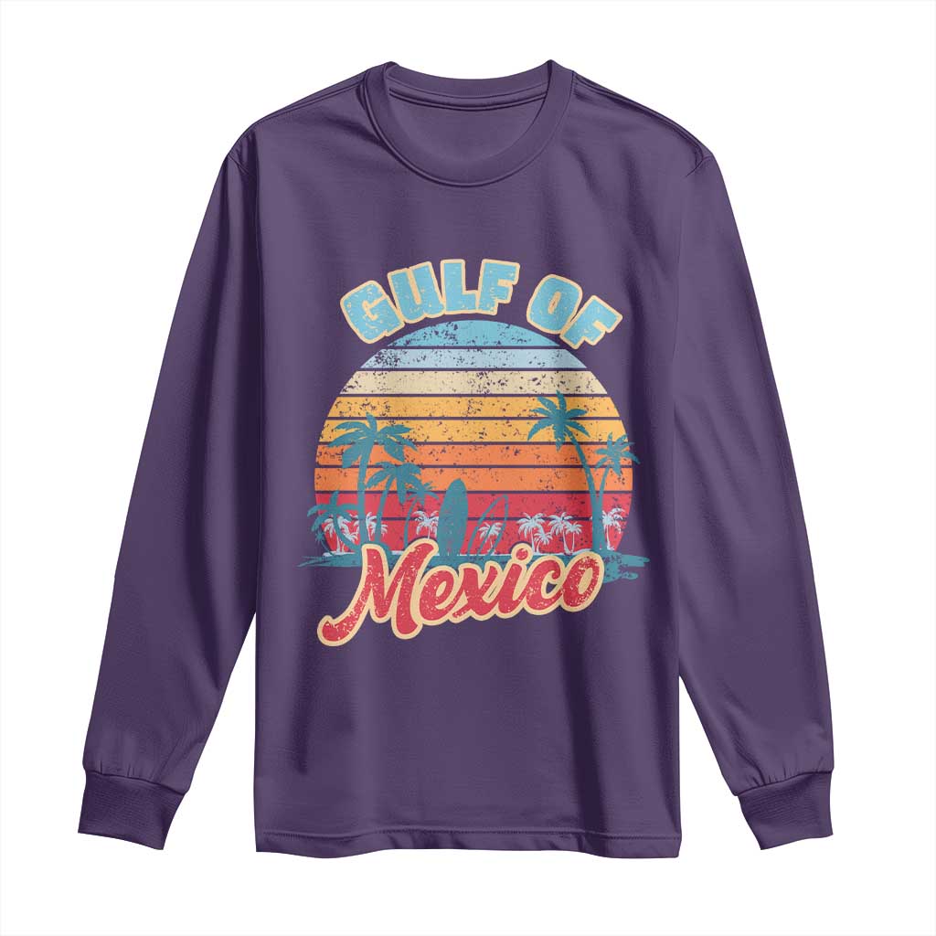 Gulf of Mexico Long Sleeve Shirt Retro Vintage Beach - Wonder Print Shop