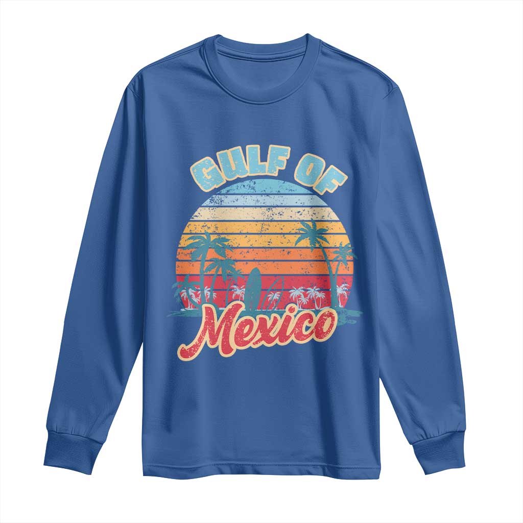 Gulf of Mexico Long Sleeve Shirt Retro Vintage Beach - Wonder Print Shop