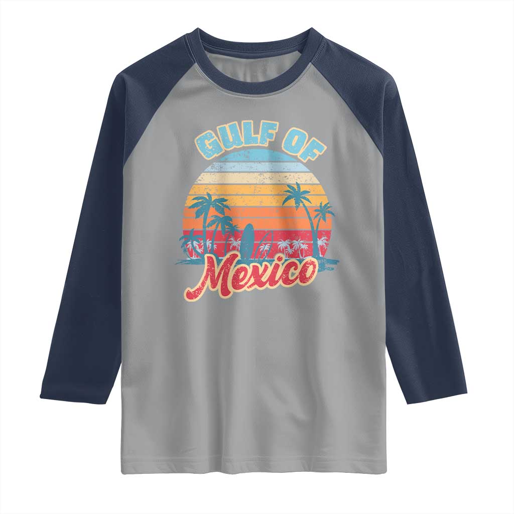 Gulf of Mexico Raglan Shirt Retro Vintage Beach - Wonder Print Shop