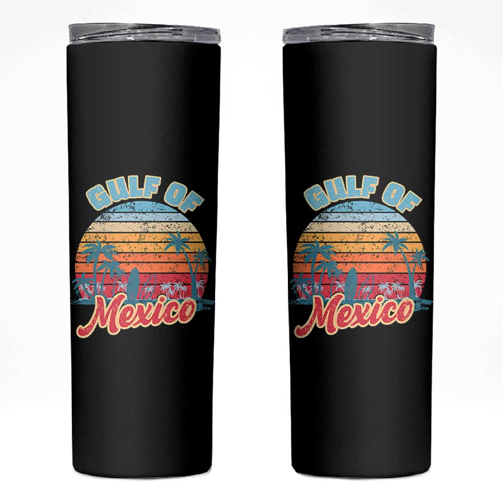 Gulf of Mexico Skinny Tumbler Retro Vintage Beach - Wonder Print Shop