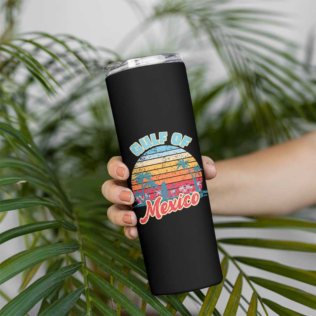 Gulf of Mexico Skinny Tumbler Retro Vintage Beach - Wonder Print Shop