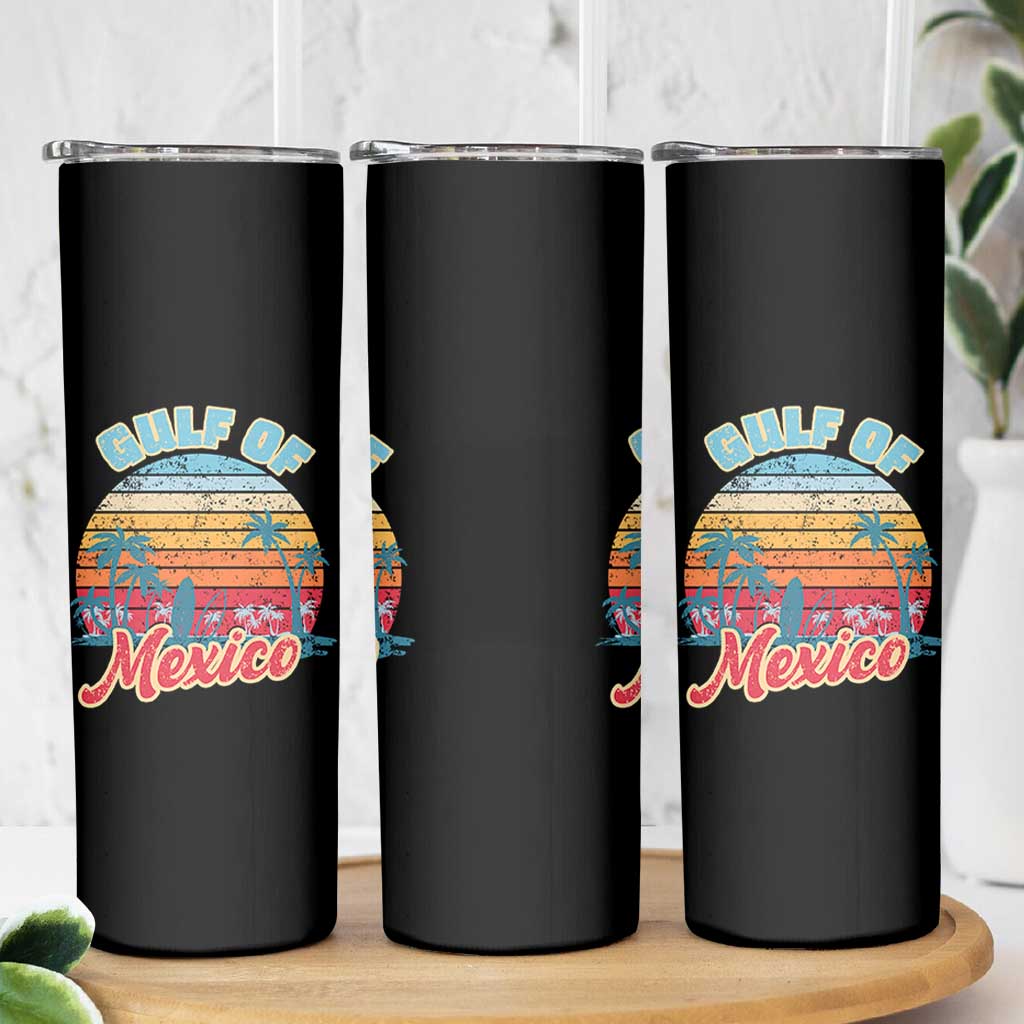 Gulf of Mexico Skinny Tumbler Retro Vintage Beach - Wonder Print Shop