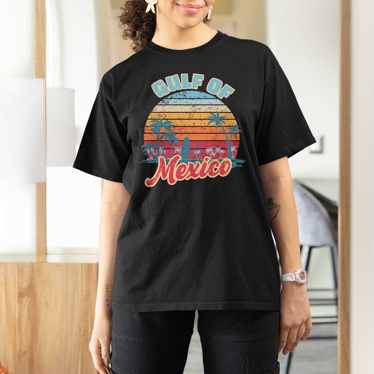 Gulf of Mexico T Shirt For Women Retro Vintage Beach - Wonder Print Shop