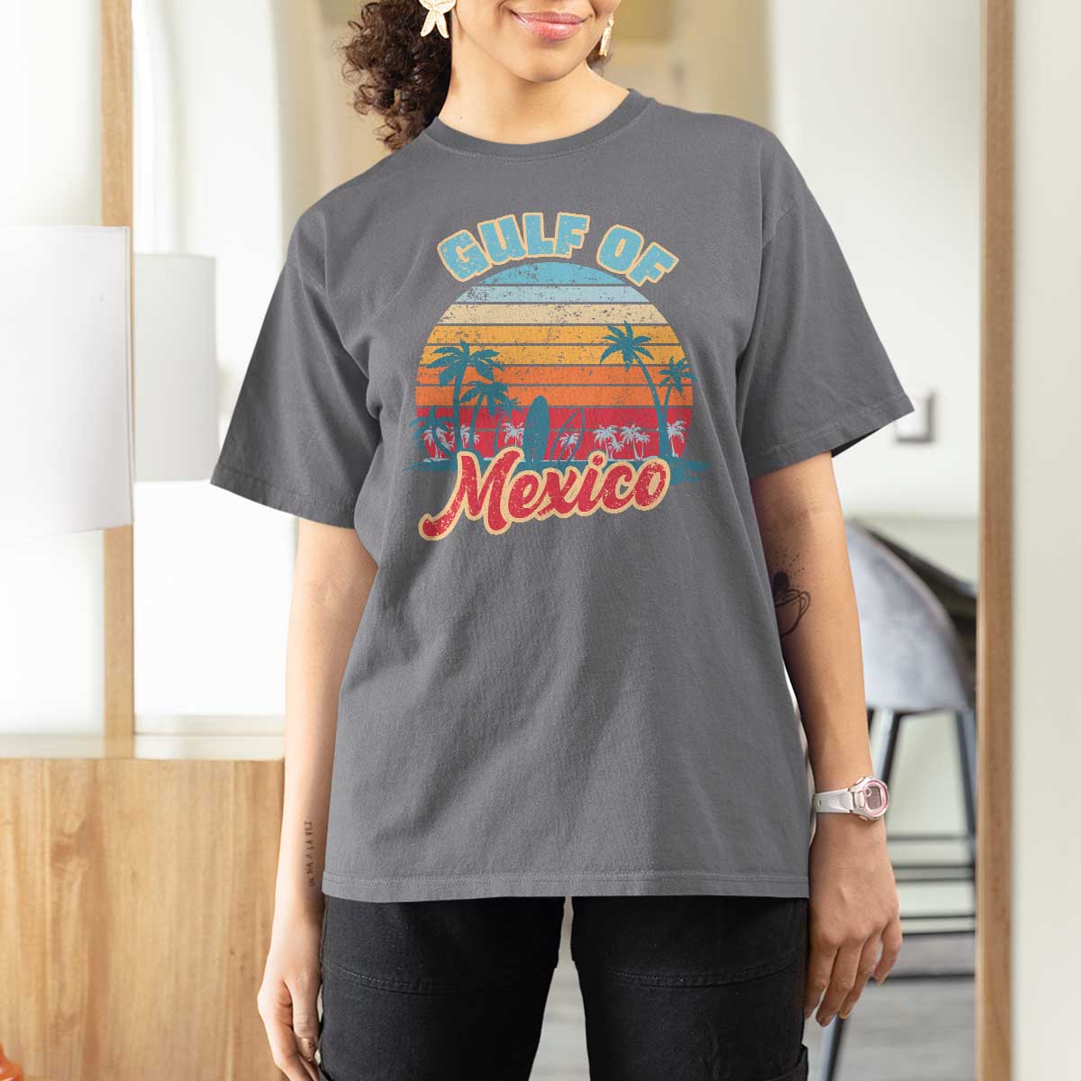 Gulf of Mexico T Shirt For Women Retro Vintage Beach - Wonder Print Shop