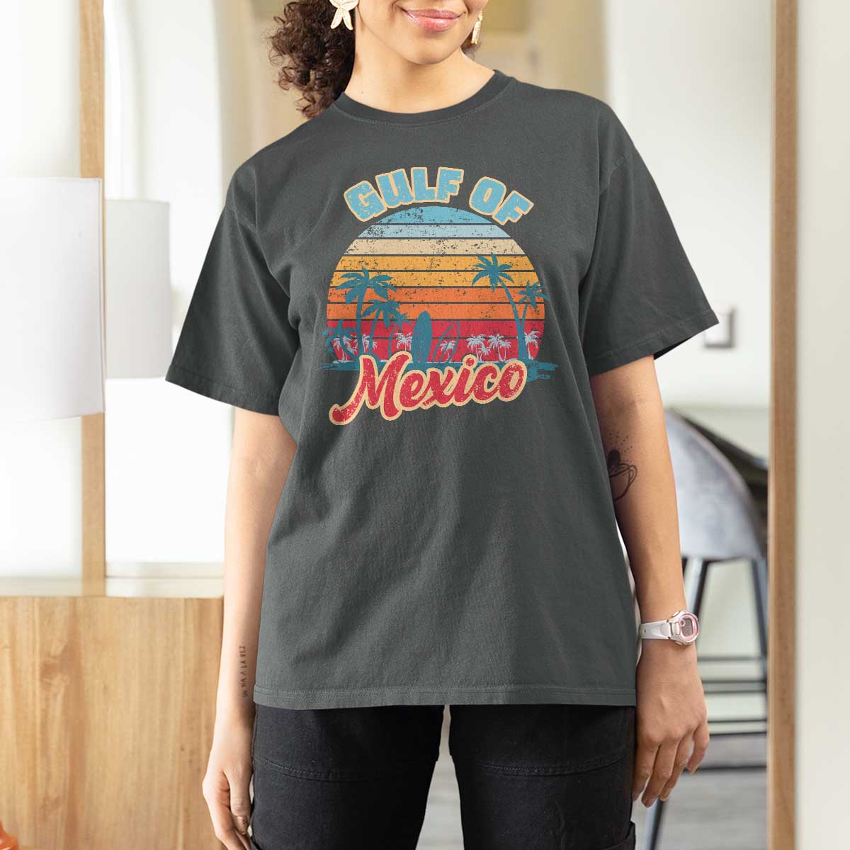 Gulf of Mexico T Shirt For Women Retro Vintage Beach - Wonder Print Shop