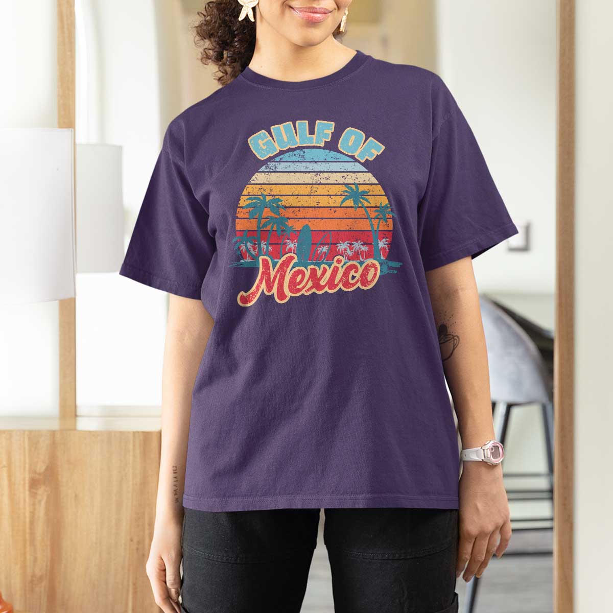 Gulf of Mexico T Shirt For Women Retro Vintage Beach - Wonder Print Shop
