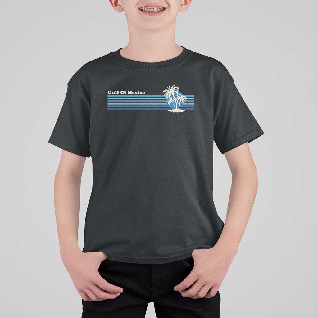 Gulf of Mexico T Shirt For Kid Vintage 80s Palm Trees Sunset