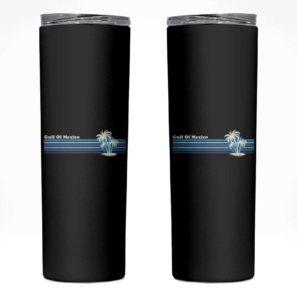 Gulf of Mexico Skinny Tumbler Vintage 80s Palm Trees Sunset