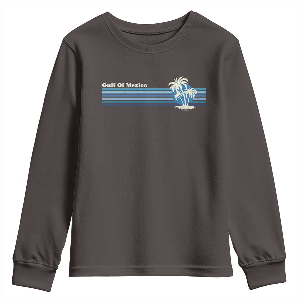 Gulf of Mexico Youth Sweatshirt Vintage 80s Palm Trees Sunset