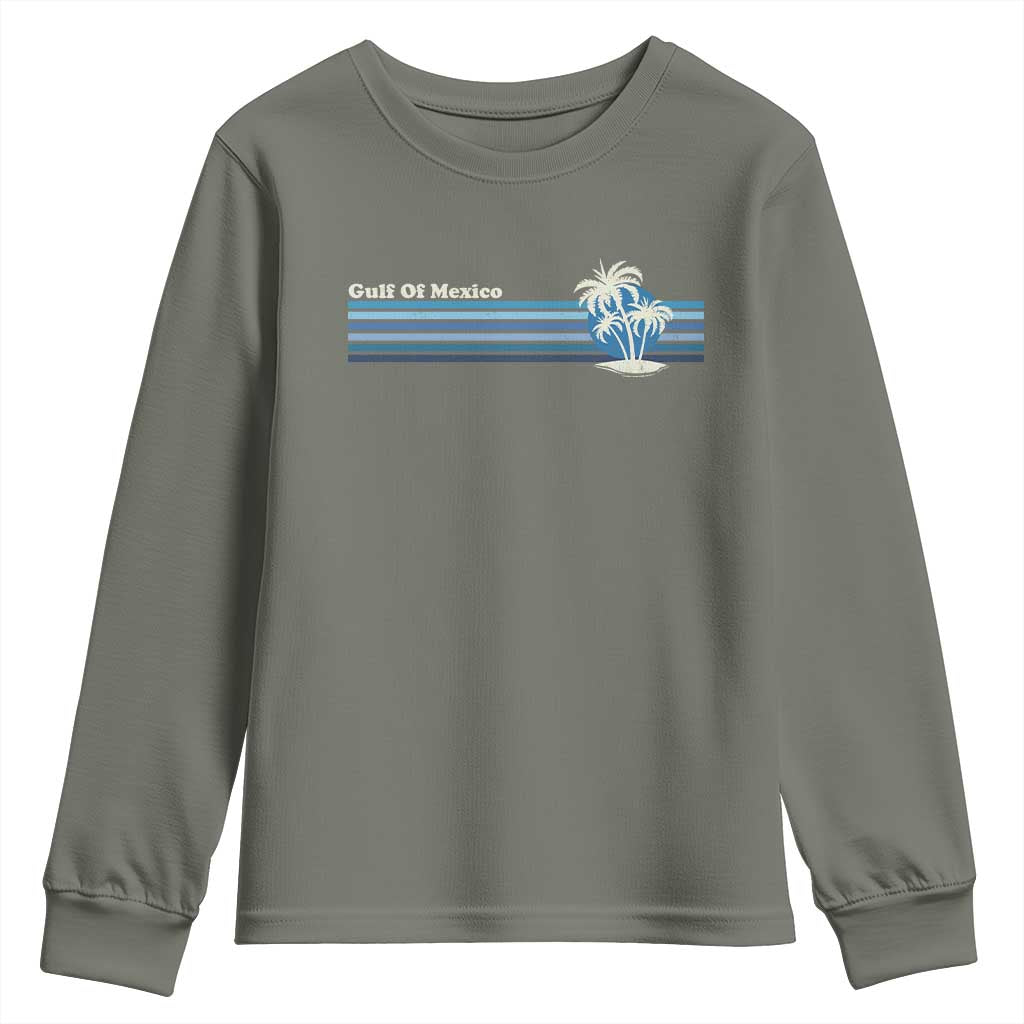 Gulf of Mexico Youth Sweatshirt Vintage 80s Palm Trees Sunset