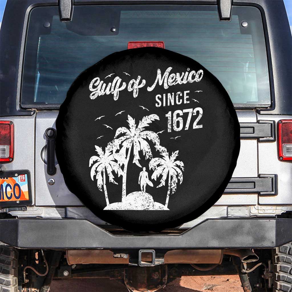 Gulf of Mexico Spare Tire Cover Since 1672 Palm Trees Beach