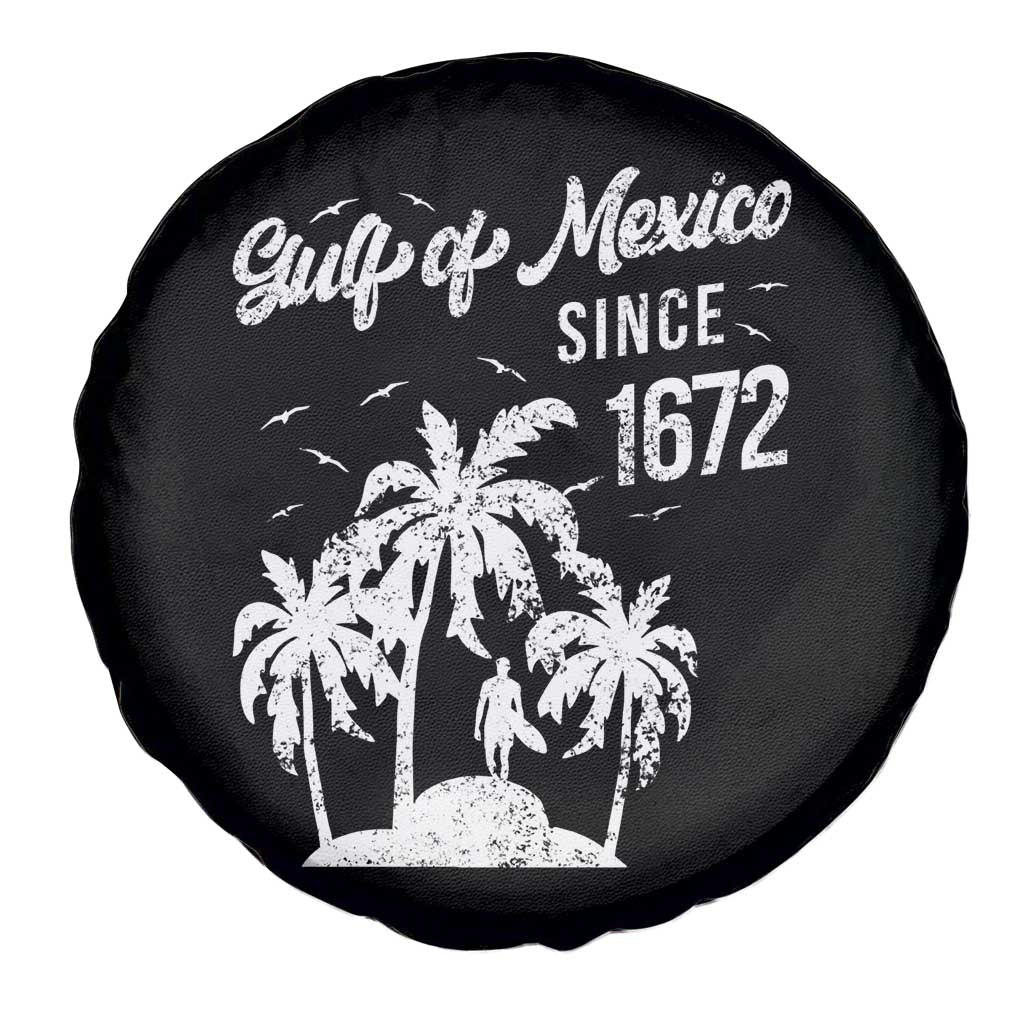 Gulf of Mexico Spare Tire Cover Since 1672 Palm Trees Beach
