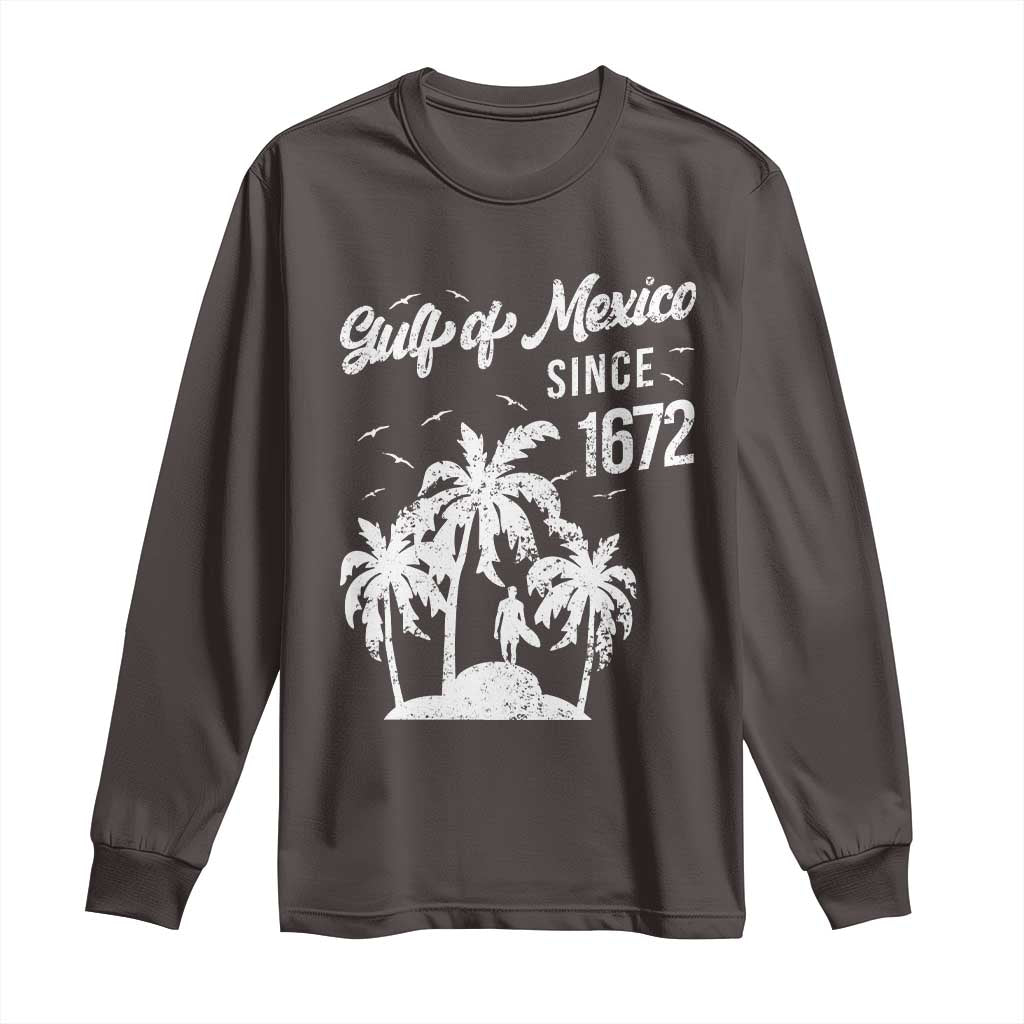 Gulf of Mexico Long Sleeve Shirt Since 1672 Palm Trees Beach
