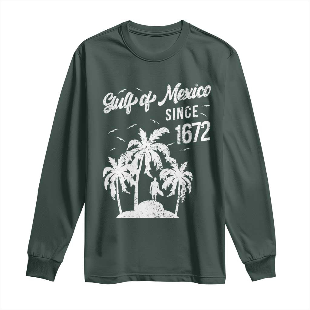 Gulf of Mexico Long Sleeve Shirt Since 1672 Palm Trees Beach