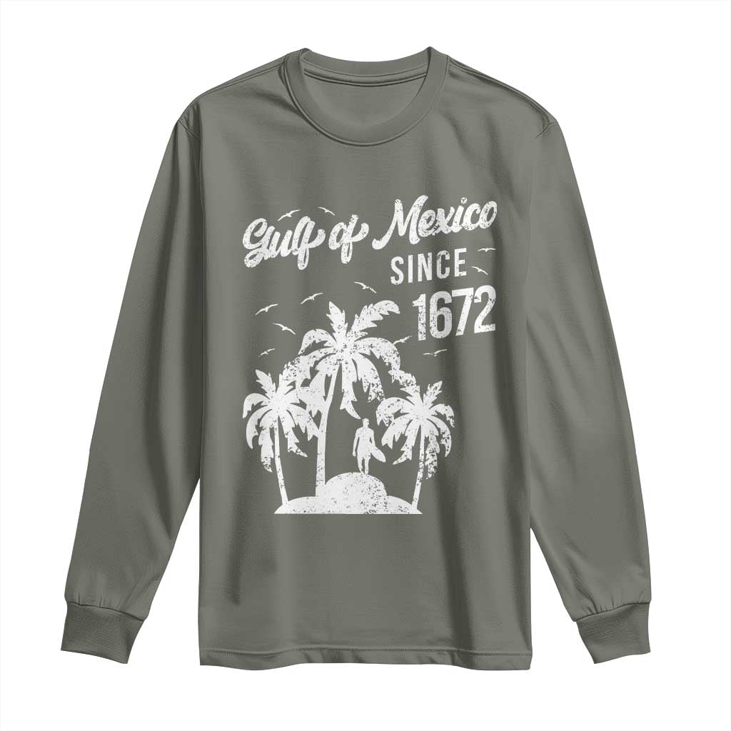 Gulf of Mexico Long Sleeve Shirt Since 1672 Palm Trees Beach