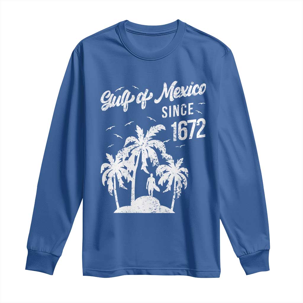 Gulf of Mexico Long Sleeve Shirt Since 1672 Palm Trees Beach