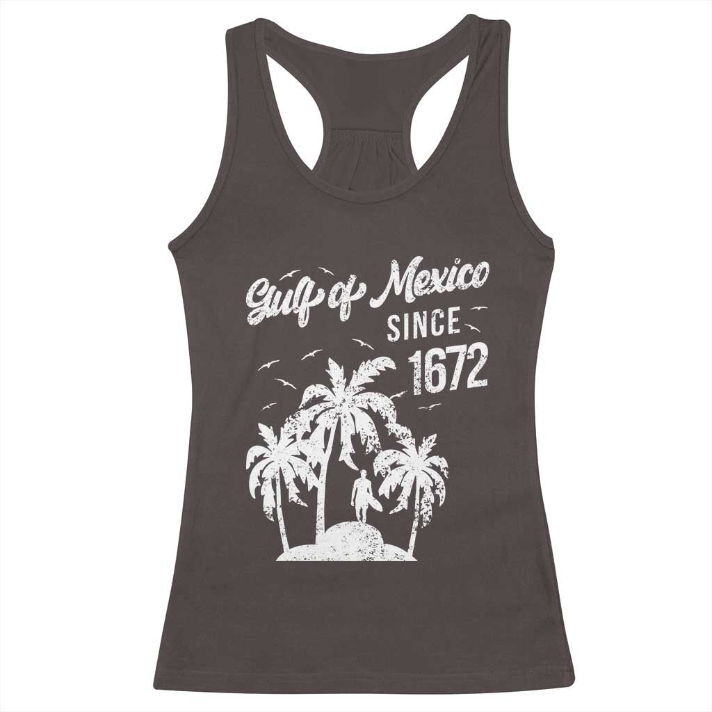 Gulf of Mexico Racerback Tank Top Since 1672 Palm Trees Beach