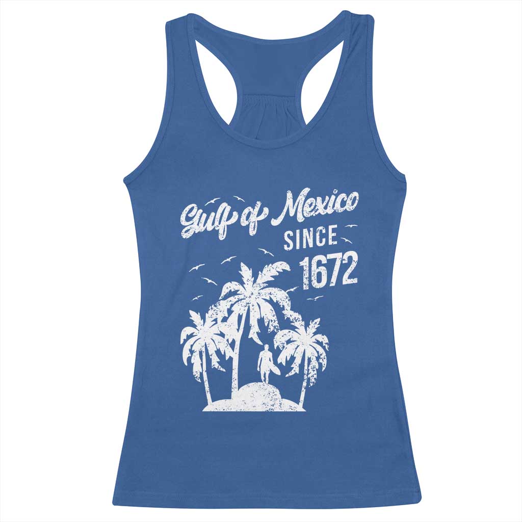 Gulf of Mexico Racerback Tank Top Since 1672 Palm Trees Beach