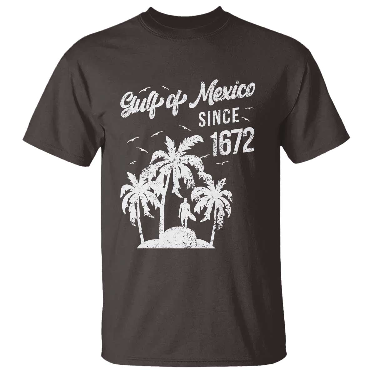Gulf of Mexico T Shirt Since 1672 Palm Trees Beach
