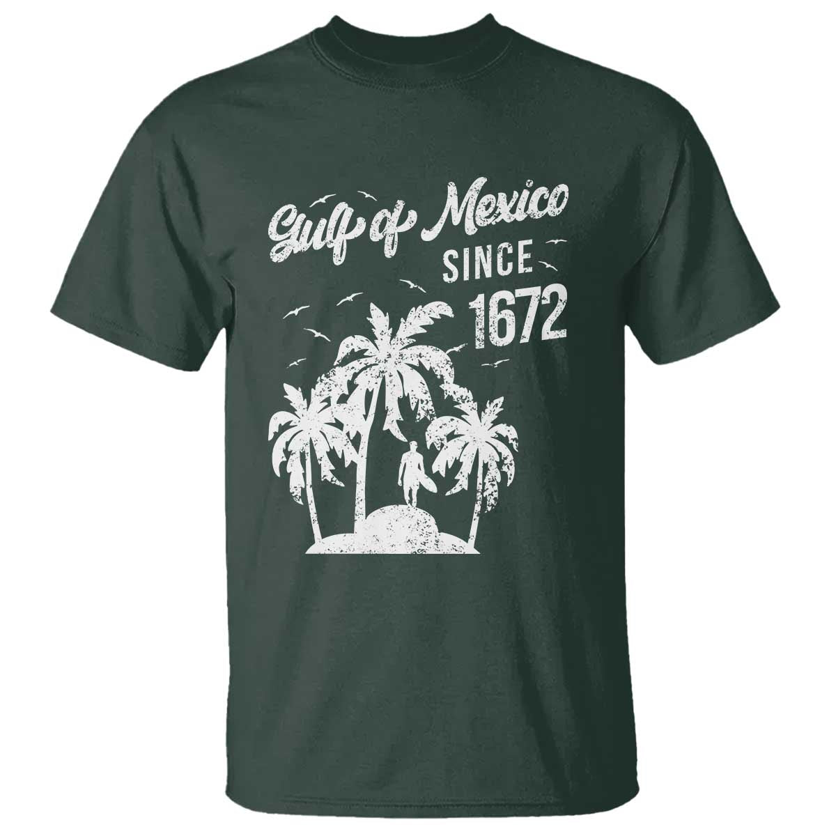 Gulf of Mexico T Shirt Since 1672 Palm Trees Beach