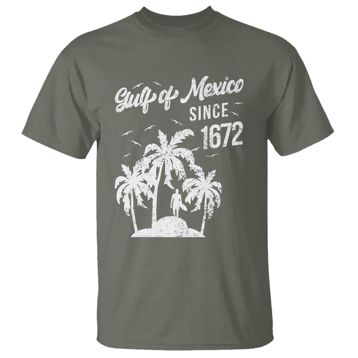Gulf of Mexico T Shirt Since 1672 Palm Trees Beach